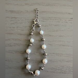 Phillip Gavriel Sterling Silver Alternating Freshwater Pearl&Bead Bracelet 8”